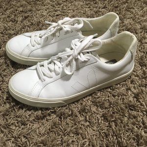 Veja White Esplar Lace Up Sneakers